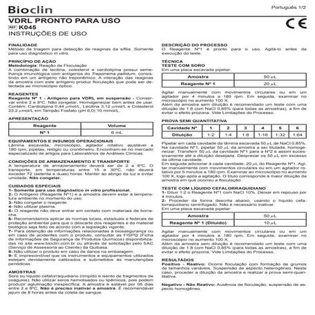 Procedimento operacional padrão do VDRL | PDF