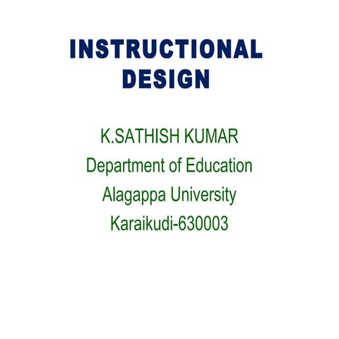 INSTRUCTIONAL DESIGN