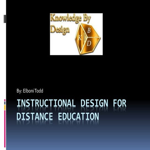 Instructional design for distance education