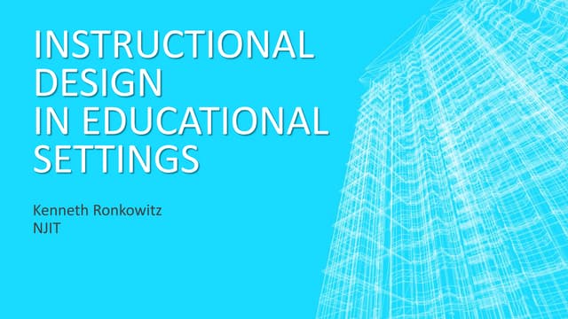 Instructional Design in Education