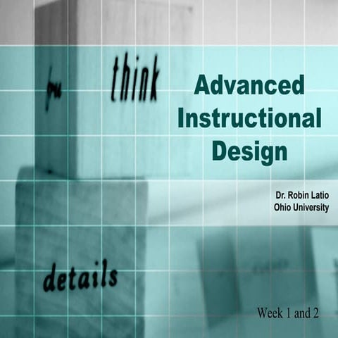 Instructional design part 1