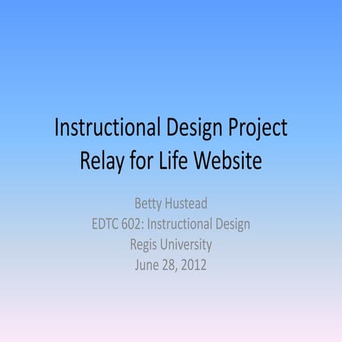 Instructional design project
