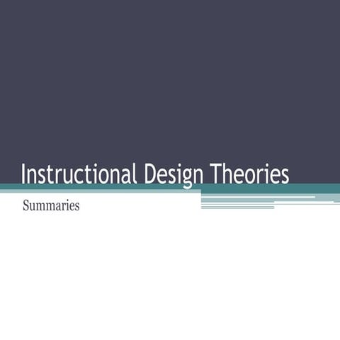 Instructional design theories summaries