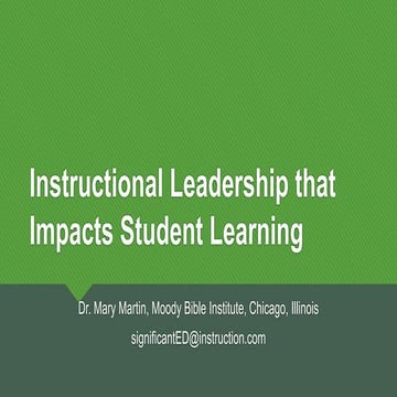 Instructional Leadership review