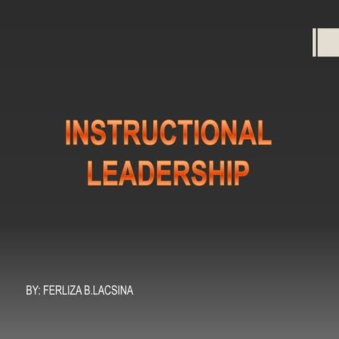 Instructional leadership