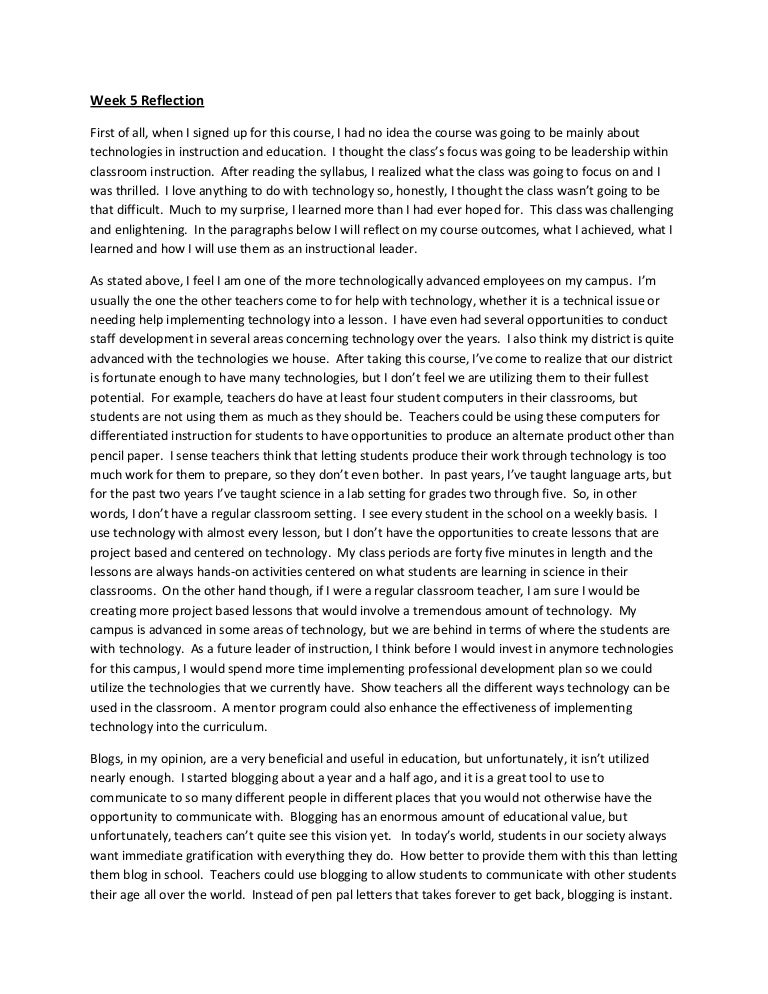 Instructional Leadership Reflection