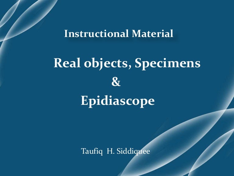 Instructional material realia and epidiascope