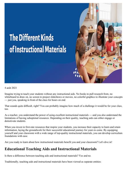 Different Types of Instructional Materials | PPTX | Science