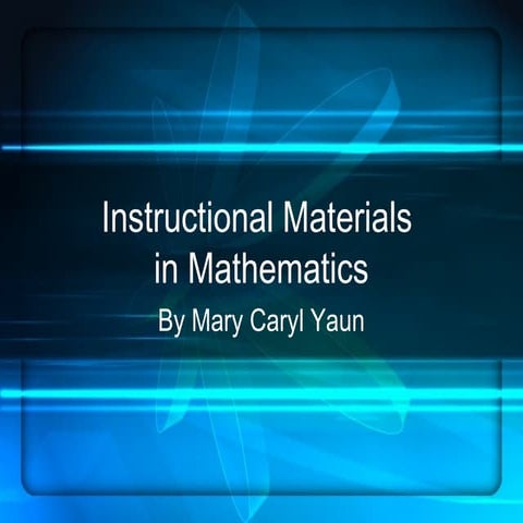 Instructional Materials in Mathematics