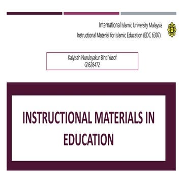 Instructional materials in education