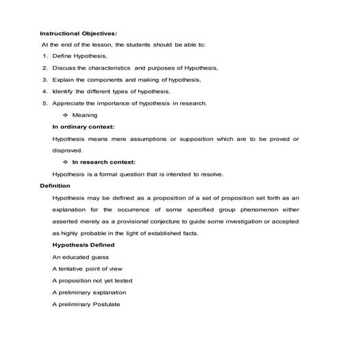 Instructional objectives