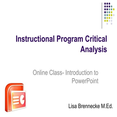 Instructional program critical analysis