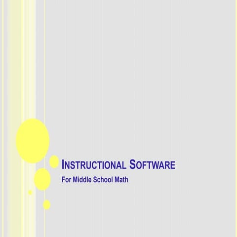 EdTech 541: Instructional Software