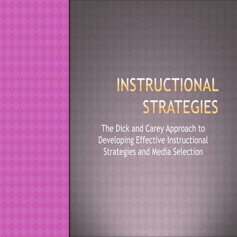 Instructional strategies