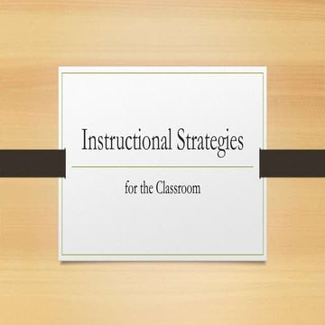 Instructional strategies 2