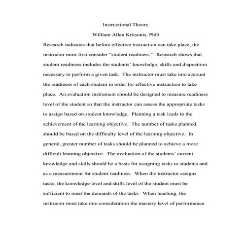 Instructional theory