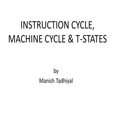 Instruction cycle &amp; machine cycle
