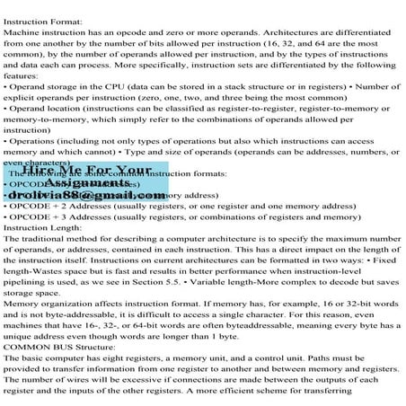 Instruction FormatMachine instruction has an opcode and zero or m.pdf