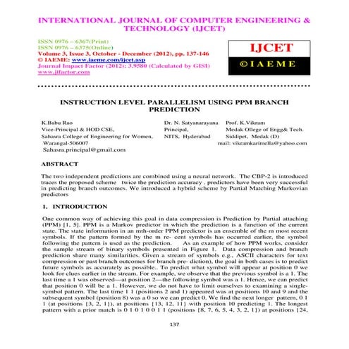Instruction level parallelism using ppm branch prediction
