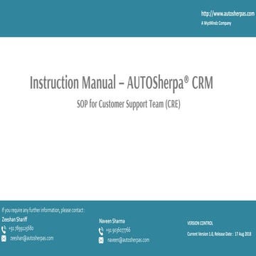 CRM Instruction Manual - for Automotive Dealers | PDF
