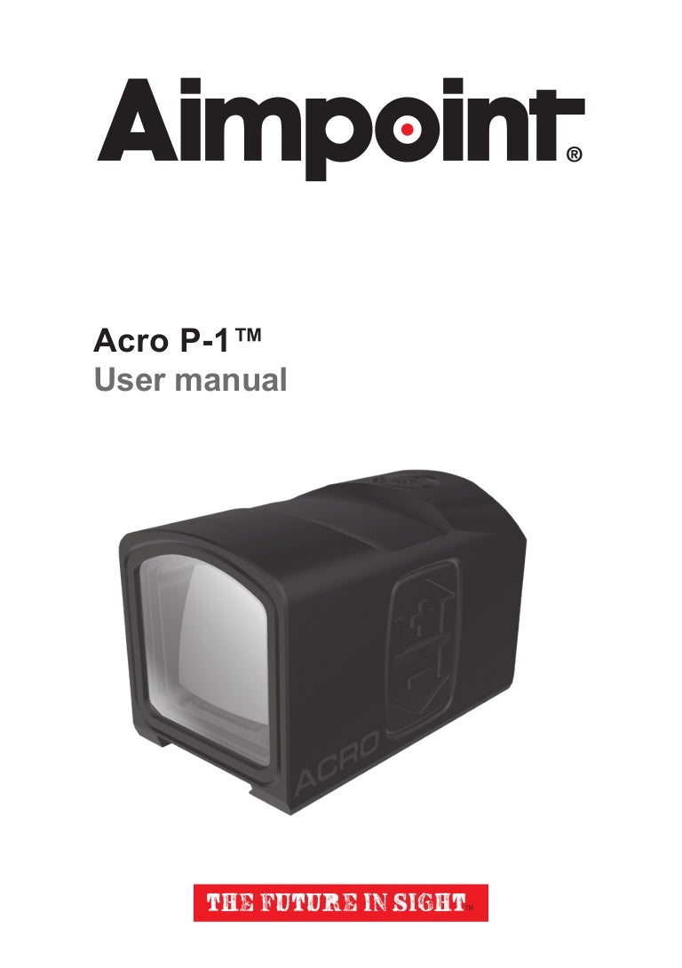 Instruction Manual Aimpoint Acro P1 Optics Trade