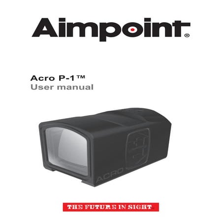 Instruction Manual | Aimpoint Acro P-2 | Optics Trade | PDF