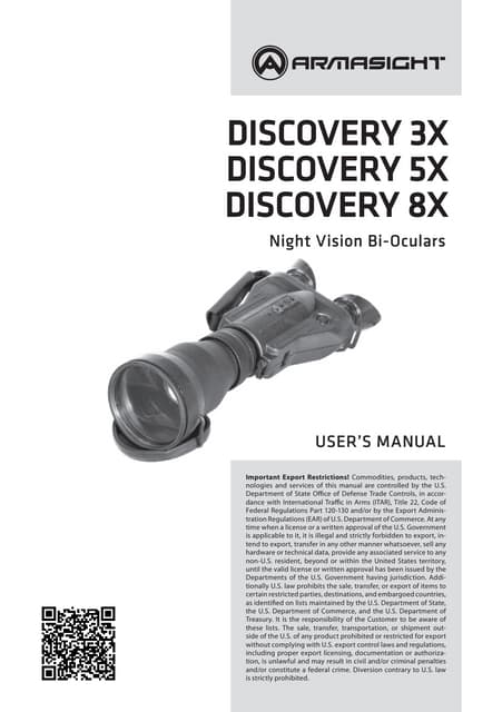 Instruction Manual ARMASIGHT DISCOVERY Series NV Binoculars