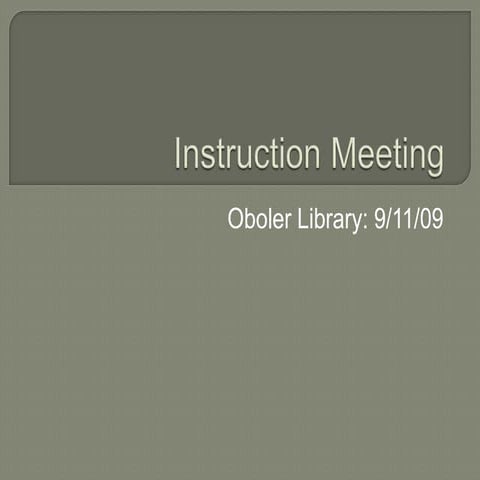 Instruction Meeting