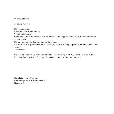 Instruction Please write BackgroundExecutive Summary.docx