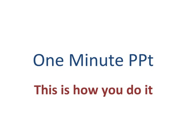Instructions,1min p pt