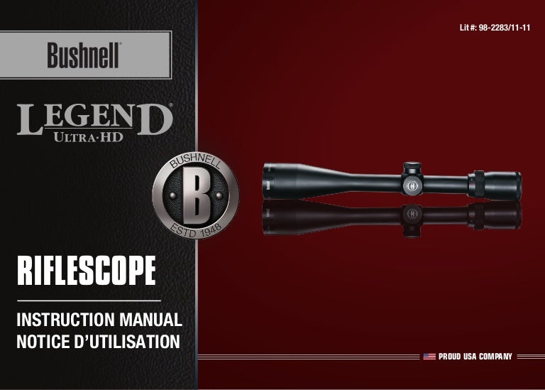 Instructions BUSHNELL Legend Ultra HD Riflescope Optics Trade