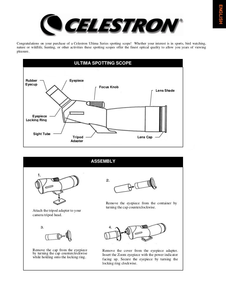 Instruction Manual Celestron Ultima Spotting Scopes Optics Trade