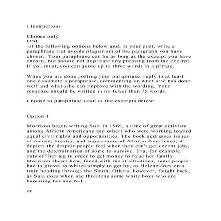 ⁞ InstructionsChoose only ONE of the following options below.docx