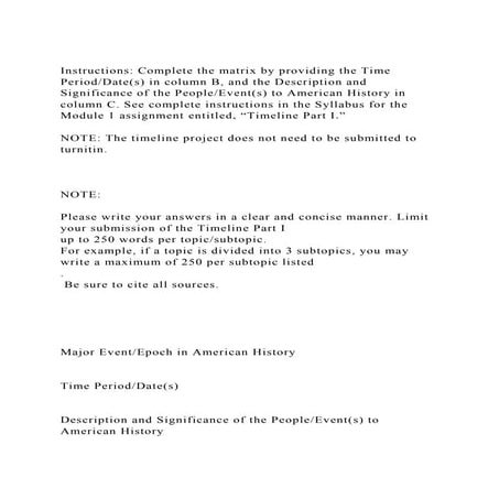 Instructions Complete the matrix by providing the Time PeriodDat.docx