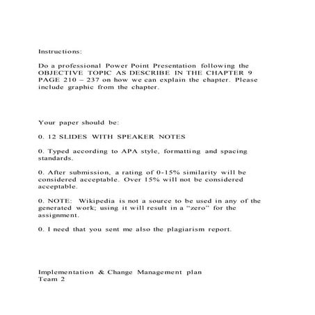 Instructions do a professional power point presentation foll