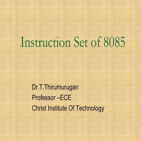 Instruction set 8085 mp | PPT