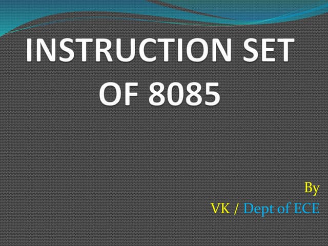Instruction set of 8085