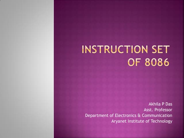 Instruction set of 8086