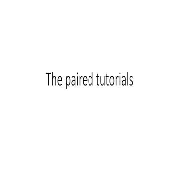Instructions for the paired tutorial | PPT