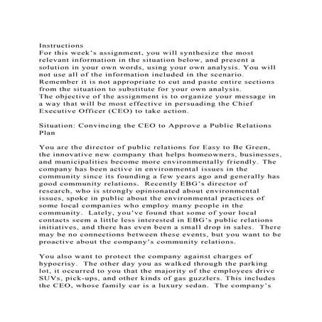 InstructionsFor this week’s assignment, you will synthesize the .docx