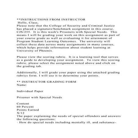 INSTRUCTIONS FROM INSTRUCTOR Hello, Class, Please note that .docx