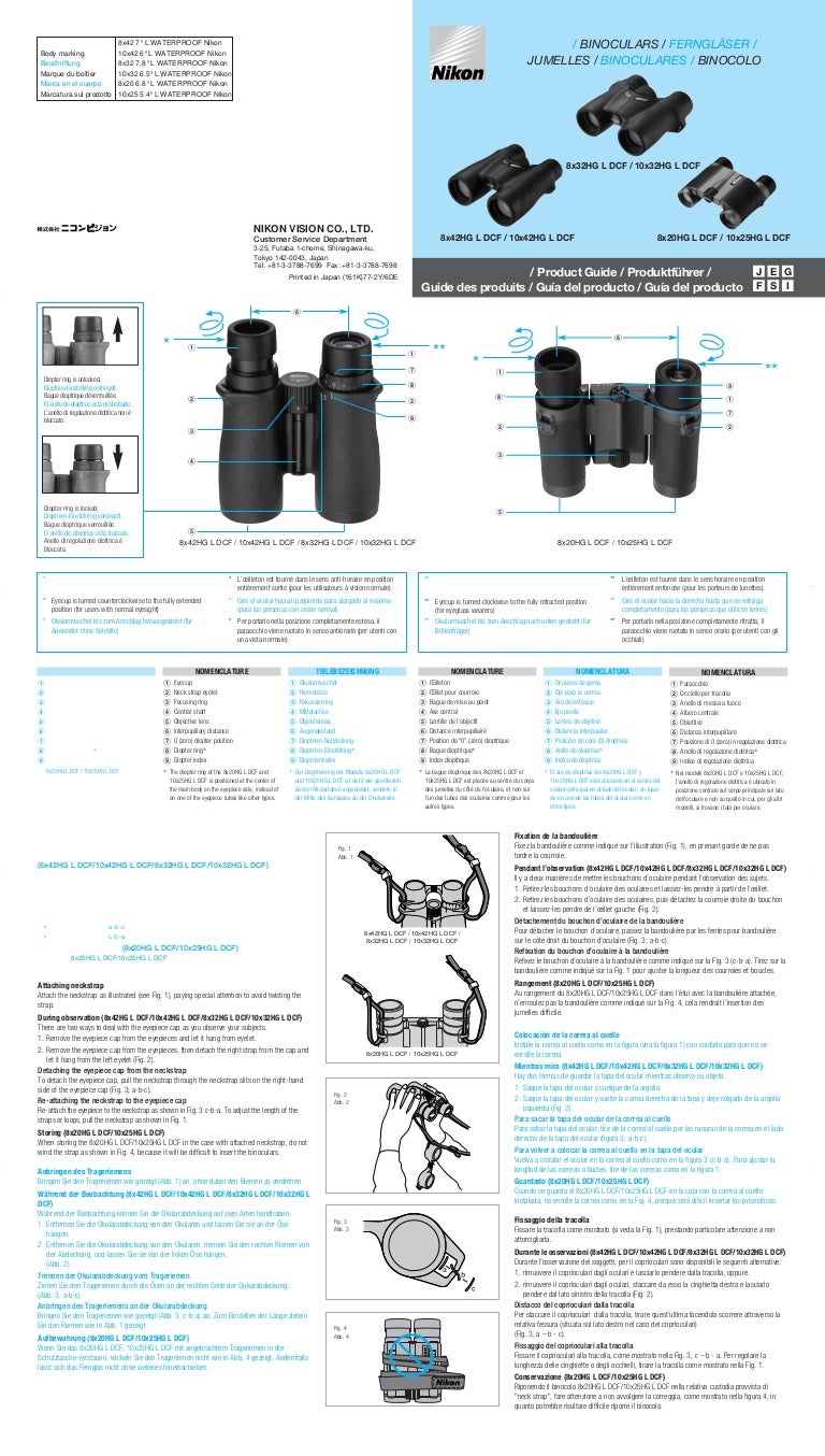 Instructions NIKON LXL Binoculars Optics Trade