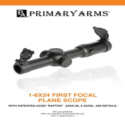 Instructions | Primary Arms SLX6 1-6x24 FFP