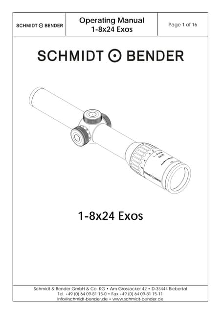 Instructions SCHMIDT & BENDER Exos 1-8x24 | Optics Trade | PDF