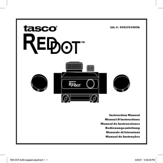 Instructions TASCO Red Dot | Optics Trade