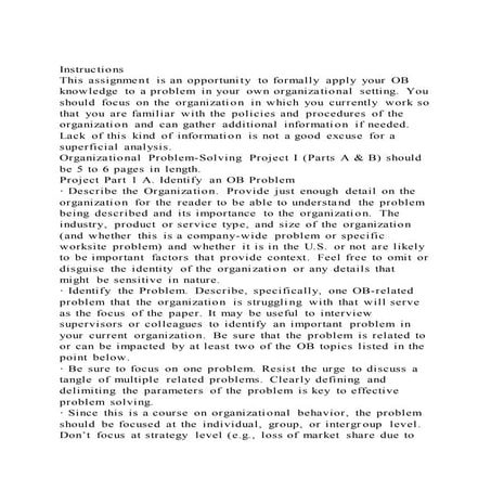 Instructions this assignment is an opportunity to formally apply 