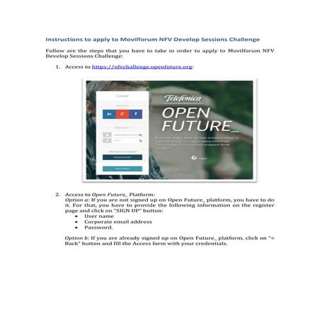 Intrucciones reto NFV/ Instruction to apply to nfv challenge