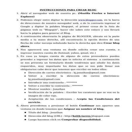 Instructivo Blogger