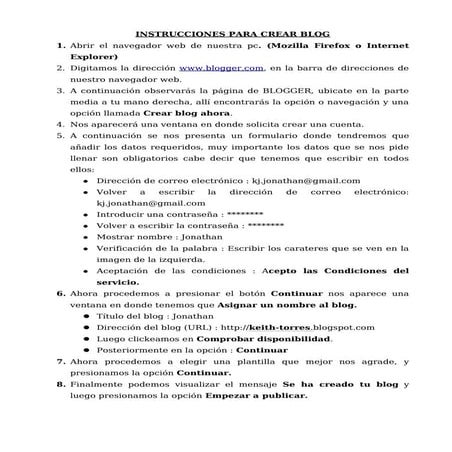 Instructivo Blogger