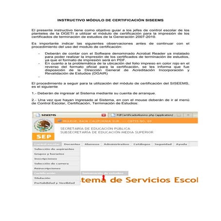 Instructivo M dulo de_certificacion SISEEMS